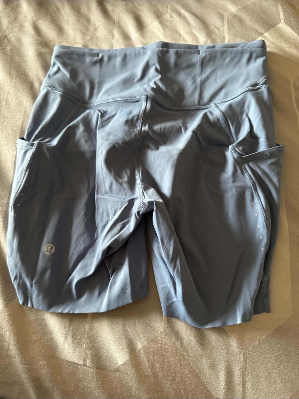 lululemon athletica Light Blue High-Rise Bike Shorts with Side Pockets